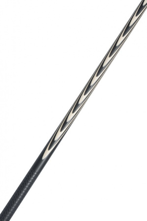 Бильярдный кий для русской пирамиды мастера Поповского двухсоставной, запил - классика 26 запилов (эбен, граб)